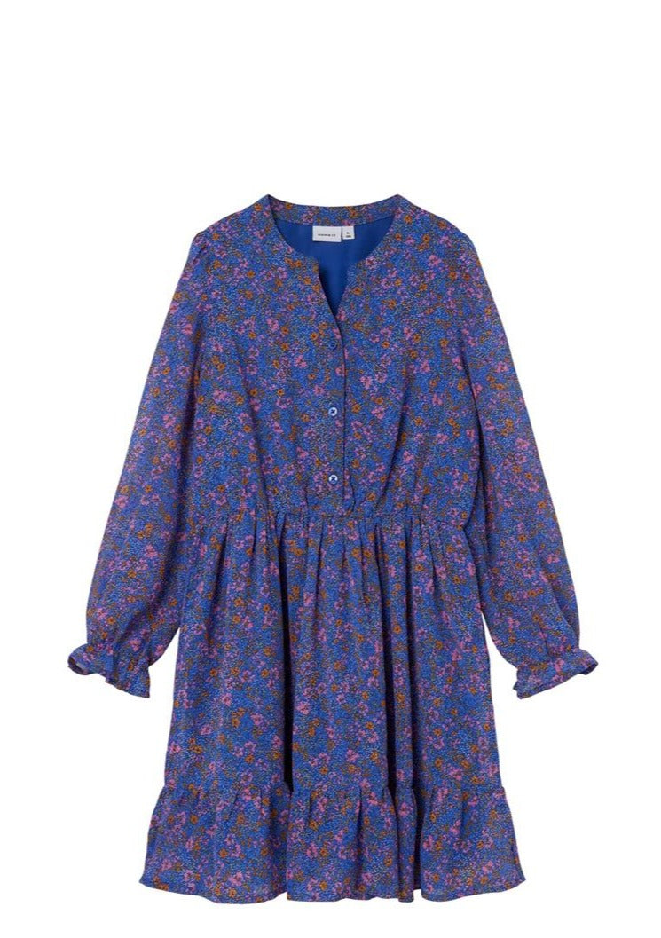 NAME IT Lasigne Long Sleeve Dress Dazzling Blue