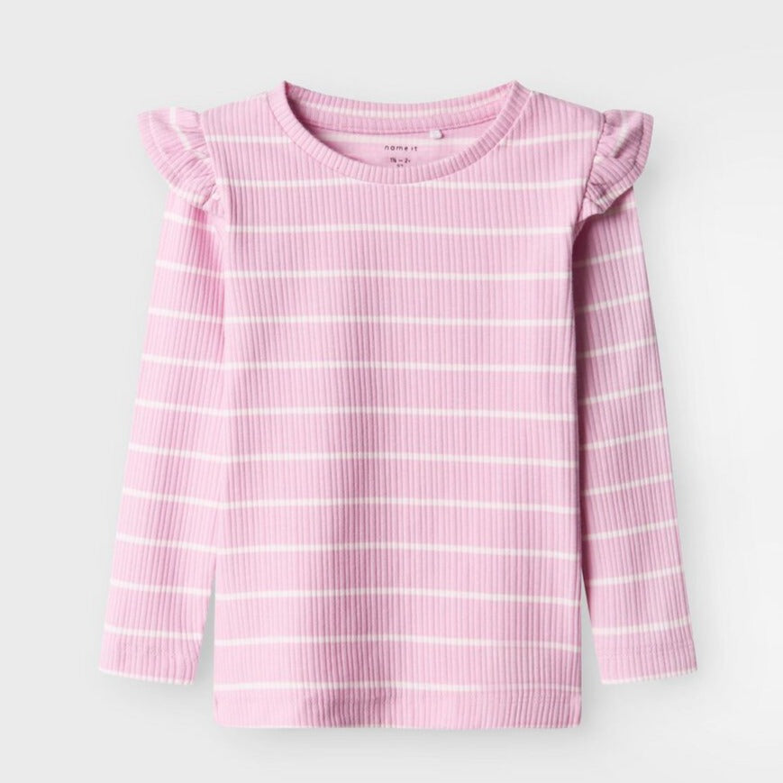 SLIM FIT TOP MET LANGE MOUWEN