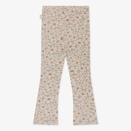 Flared Flower Rib Pants