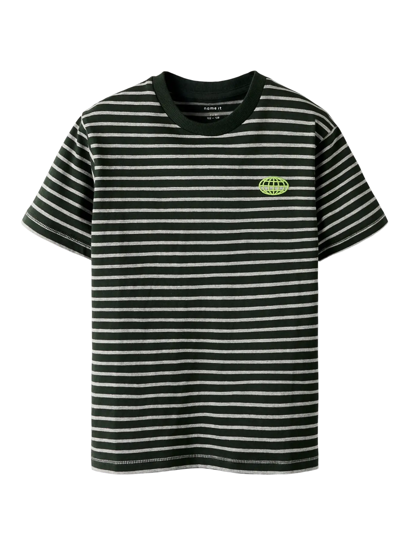 COMFY T-SHIRT DONKERGROEN GESTREEPT
