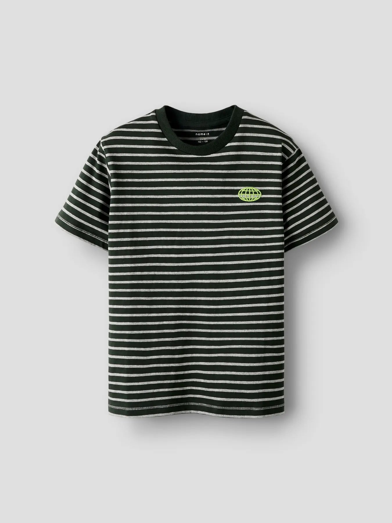 COMFY T-SHIRT DONKERGROEN GESTREEPT