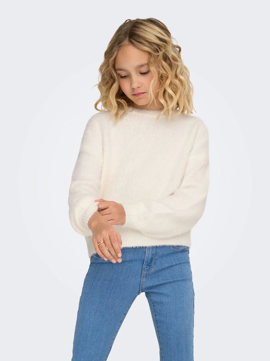 ONLY - Zachte Witte Pullover Piumo | Meisjes