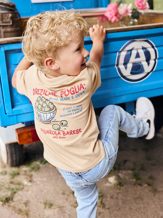 Daily7 T-shirt Backprint Direzione Puglia Beige - gestyled