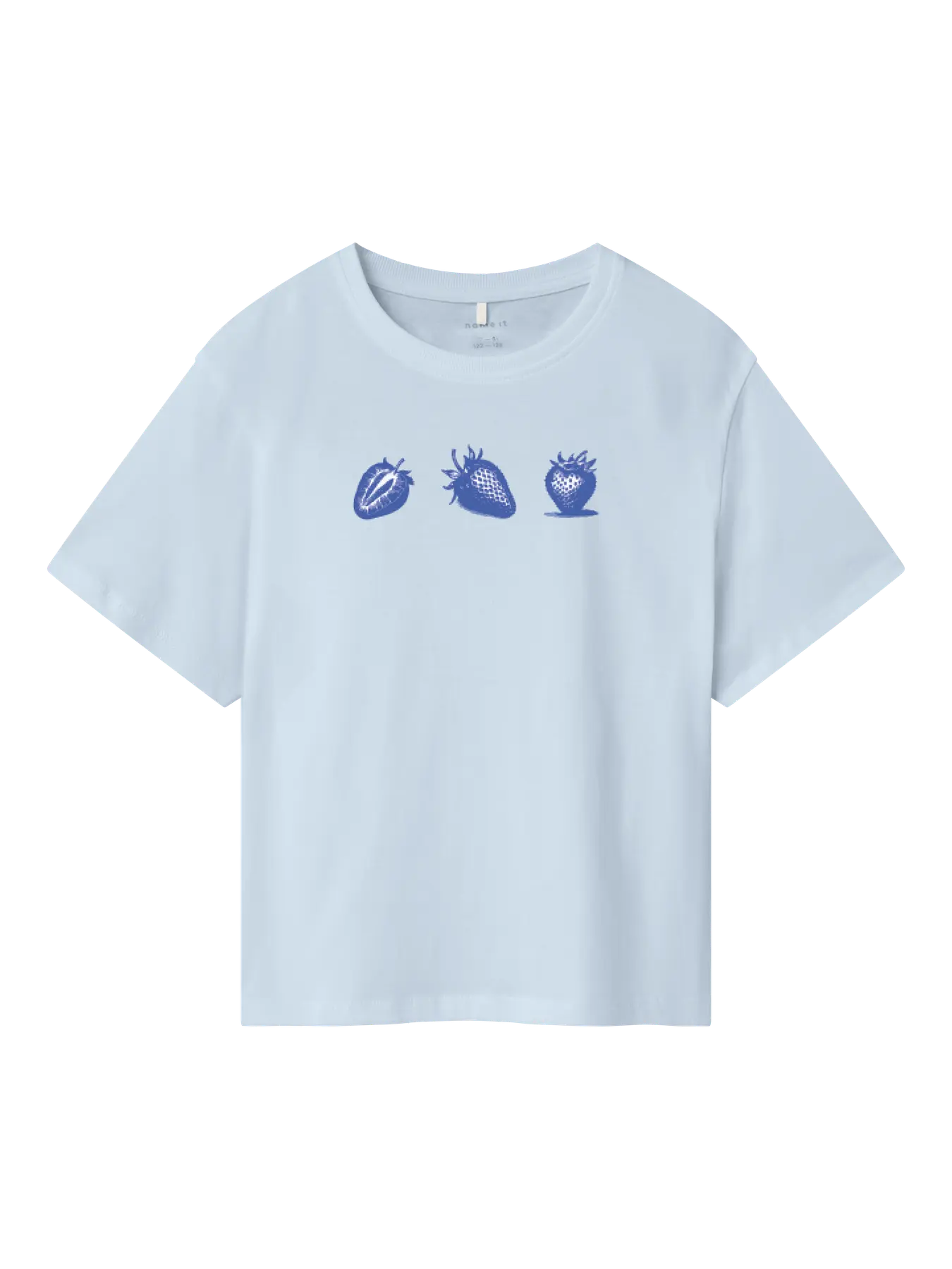 T-SHIRT BLAUW AARDBEI
