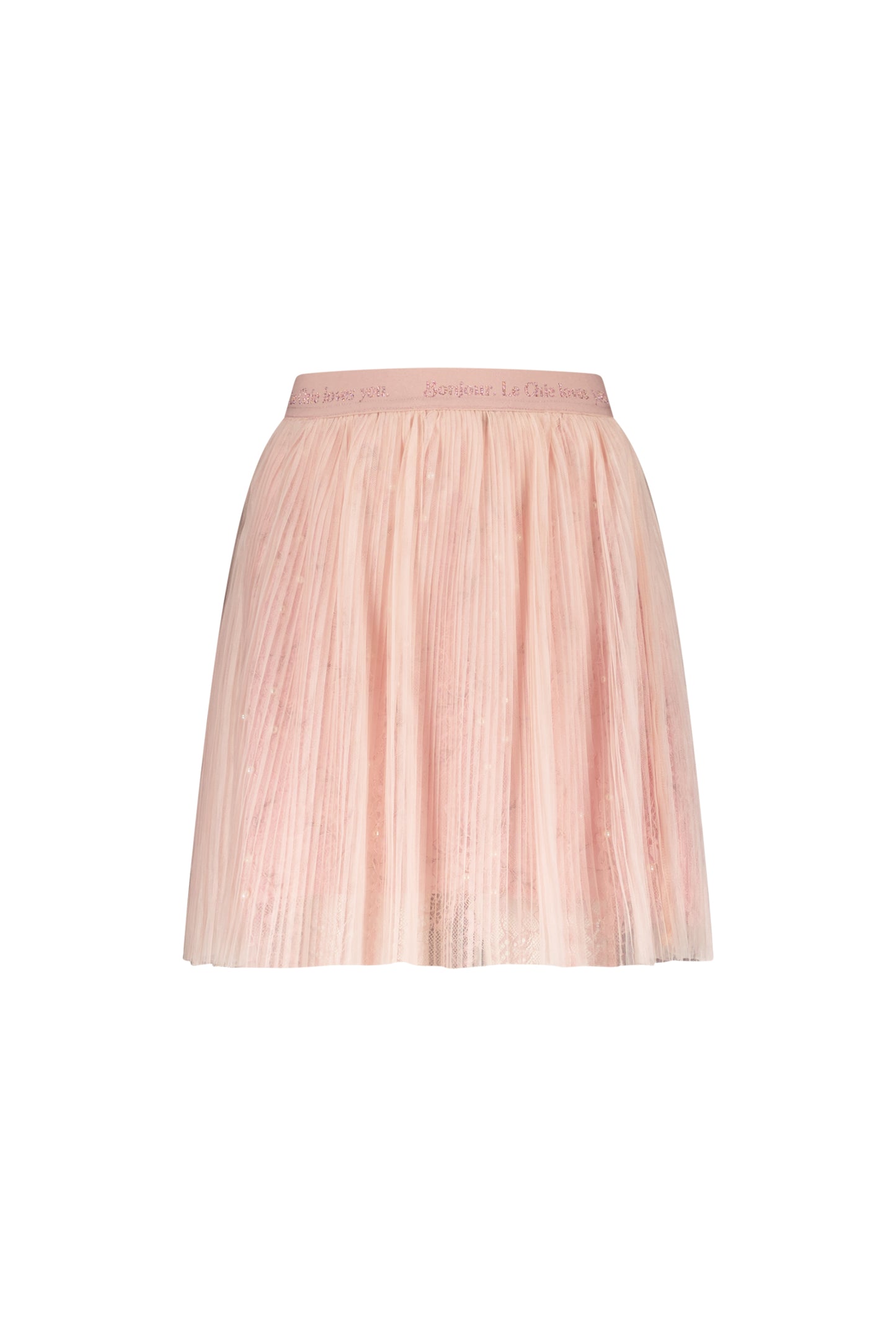 LE CHIC TRUTHY MESH & PEARLS SKIRT