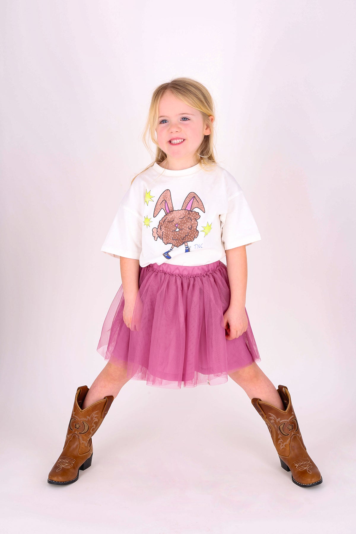 Meisjes roze tule rok THE NEW CHAPTER - detail elastische tailleband en tule structuur