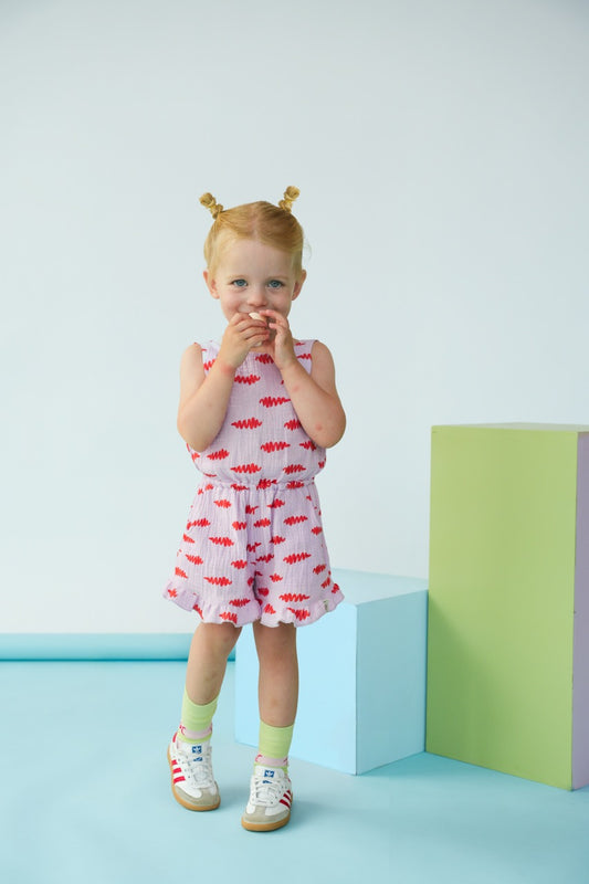 The New Chapter Lous jumpsuit meisjes zijkant Giant Steps all-over print