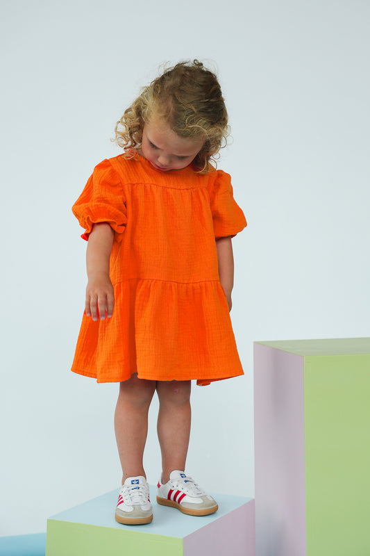 The New Chapter Oranje Tetra Kleedje voor Baby's en Meisjes