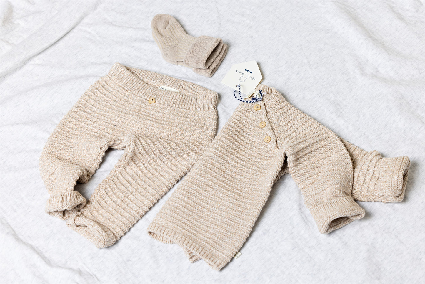 Baby Gebreide Broek Oatmeal
