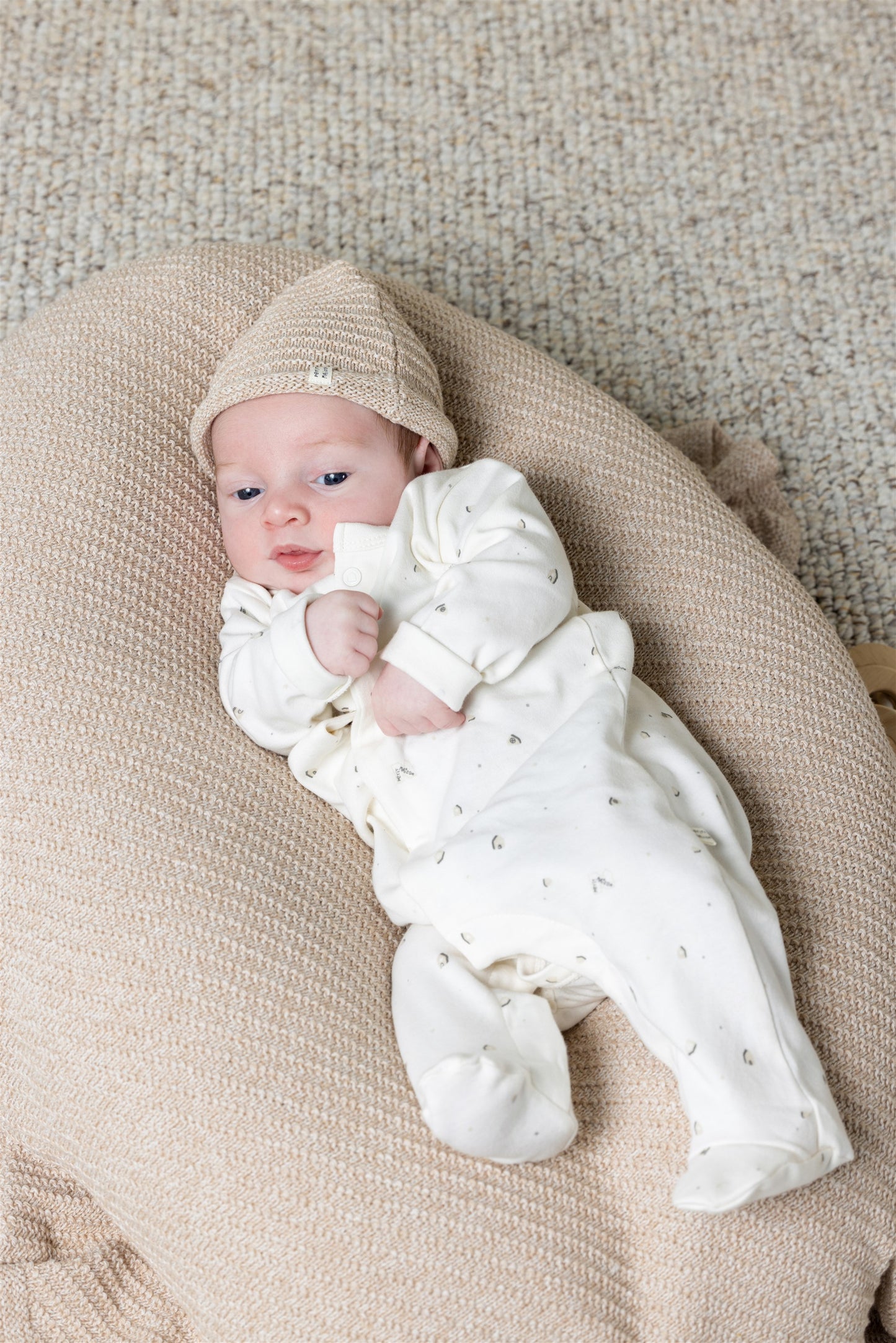 Baby Gebreide Muts Oatmeal