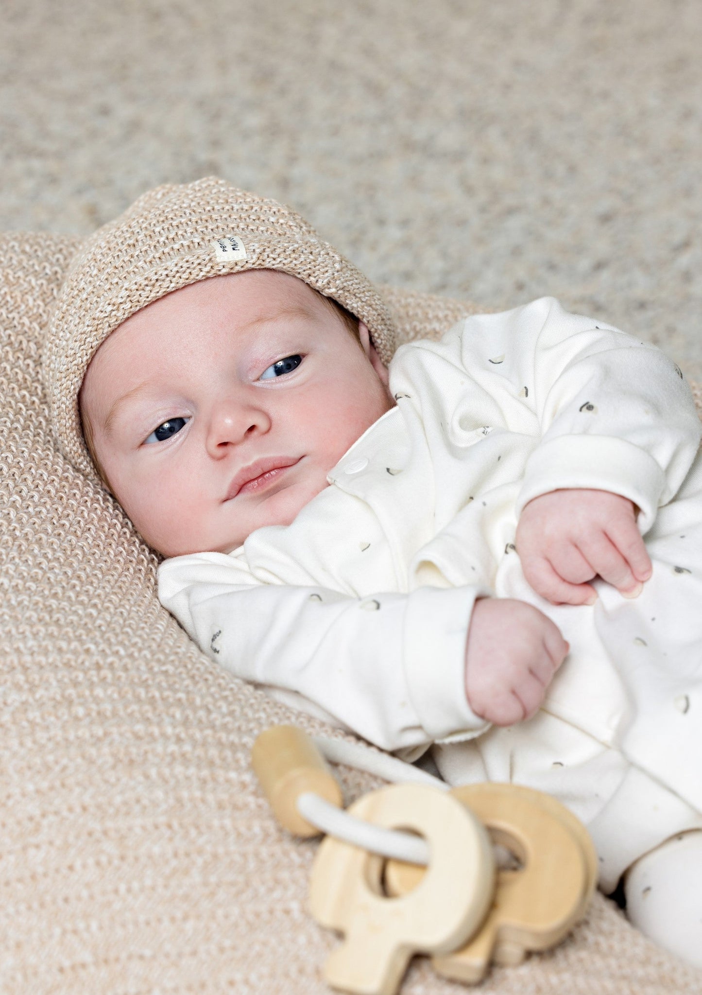 Baby Gebreide Muts Oatmeal