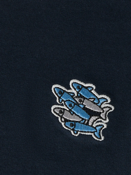 NAME IT T-shirt Salute met Visjes Print - Blauw - detail visjes