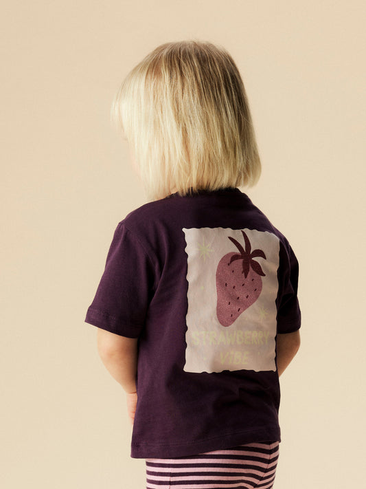 Name it glitter aardbei t-shirt meisjes - achterkant gestyled