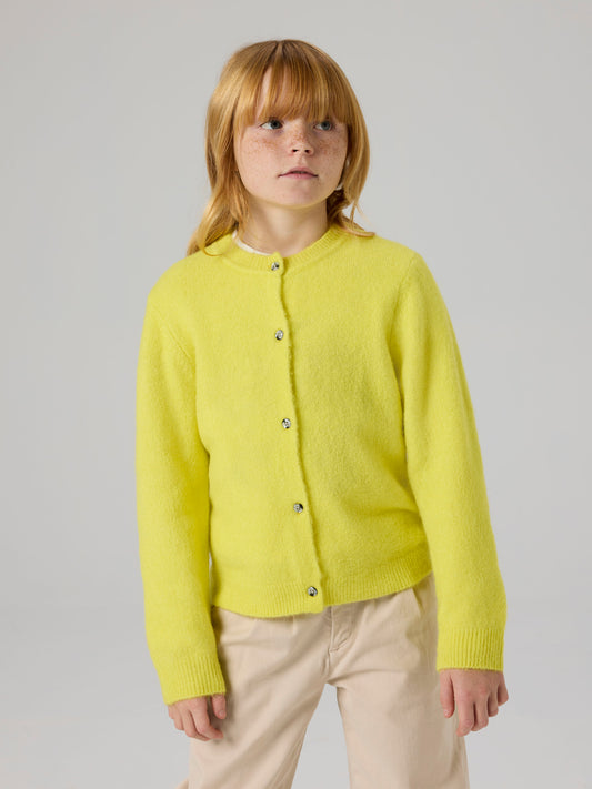 NAME IT Tika knit cardigan Grey Melange meisjes - volledig vooraanzicht
