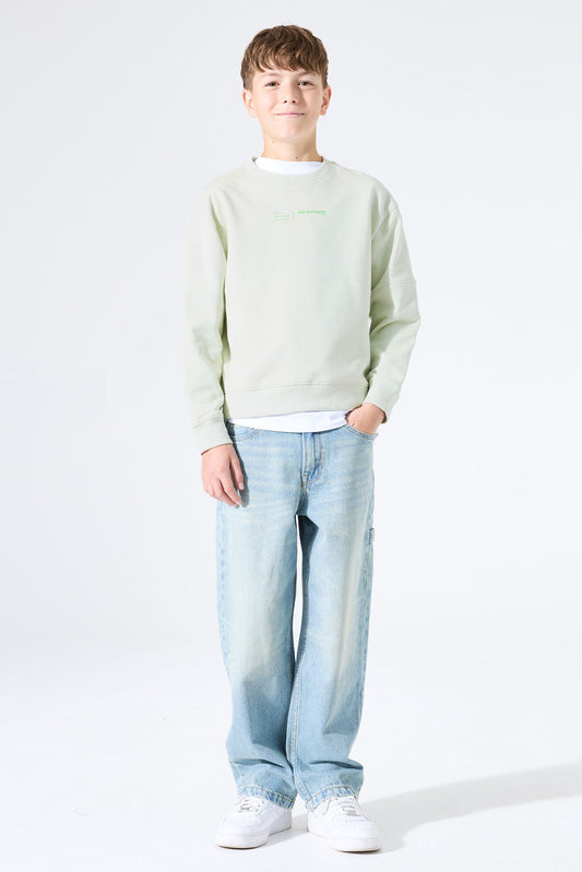 Garcia jongens sweater groen - detail opname - comfortabele pasvorm