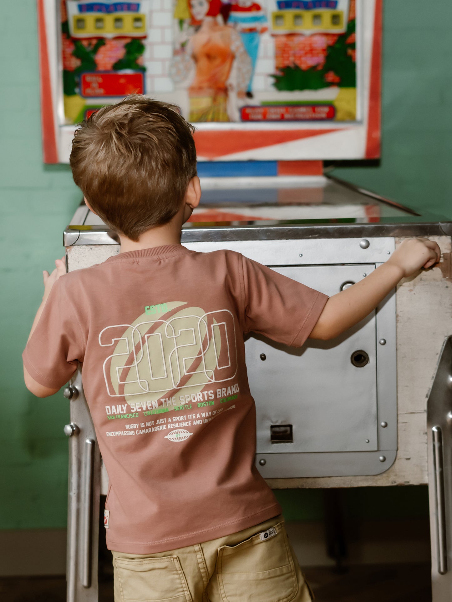 TSHIRT WITH BACKPRINT BURLWOOD