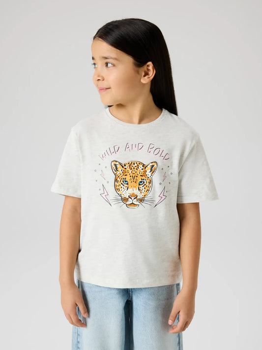 NAME IT grijs t-shirt voor meisjes detail - zachte katoenen stof