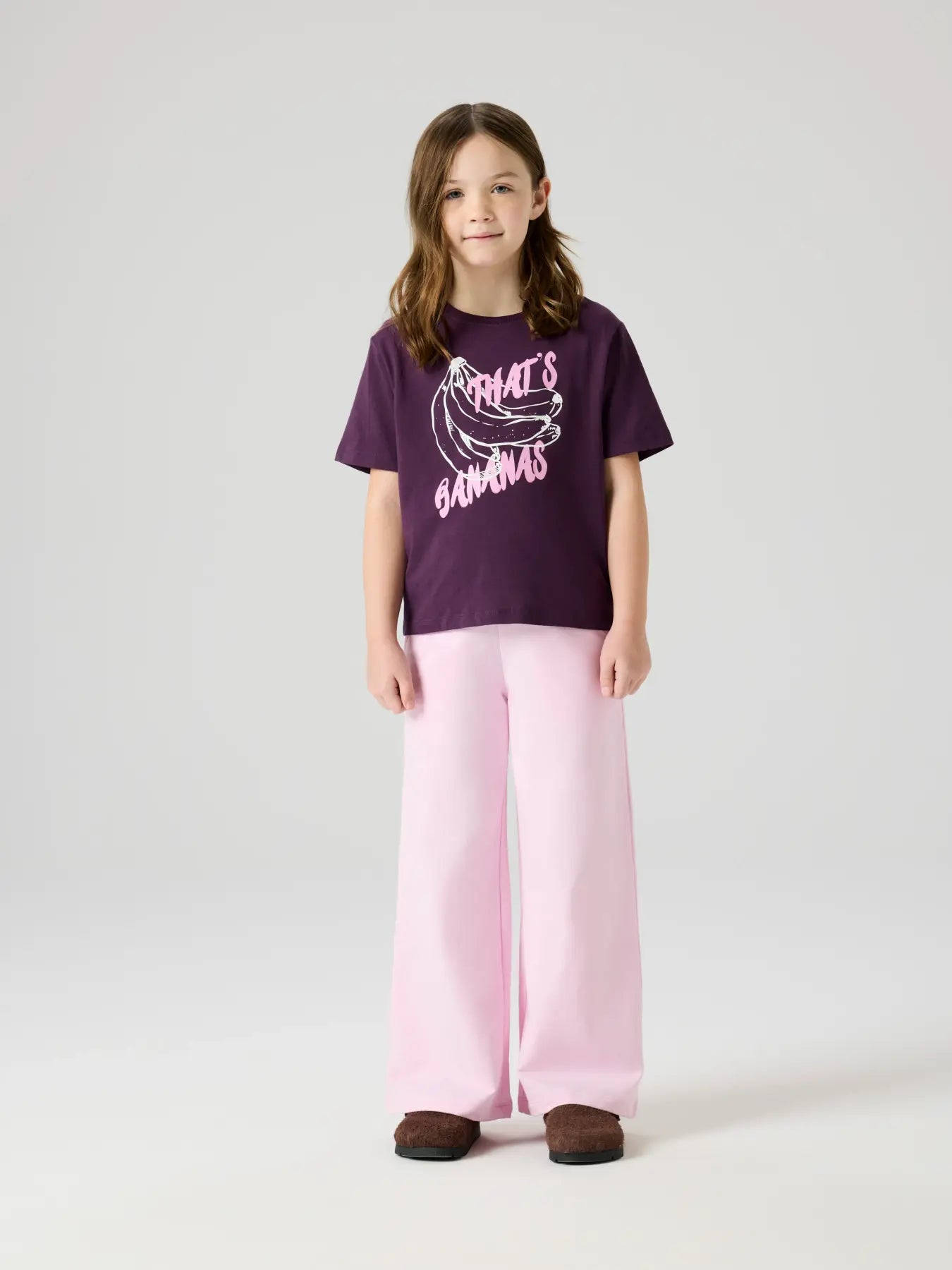 NAME IT meisjes t-shirt paars that's bananas - styling detail