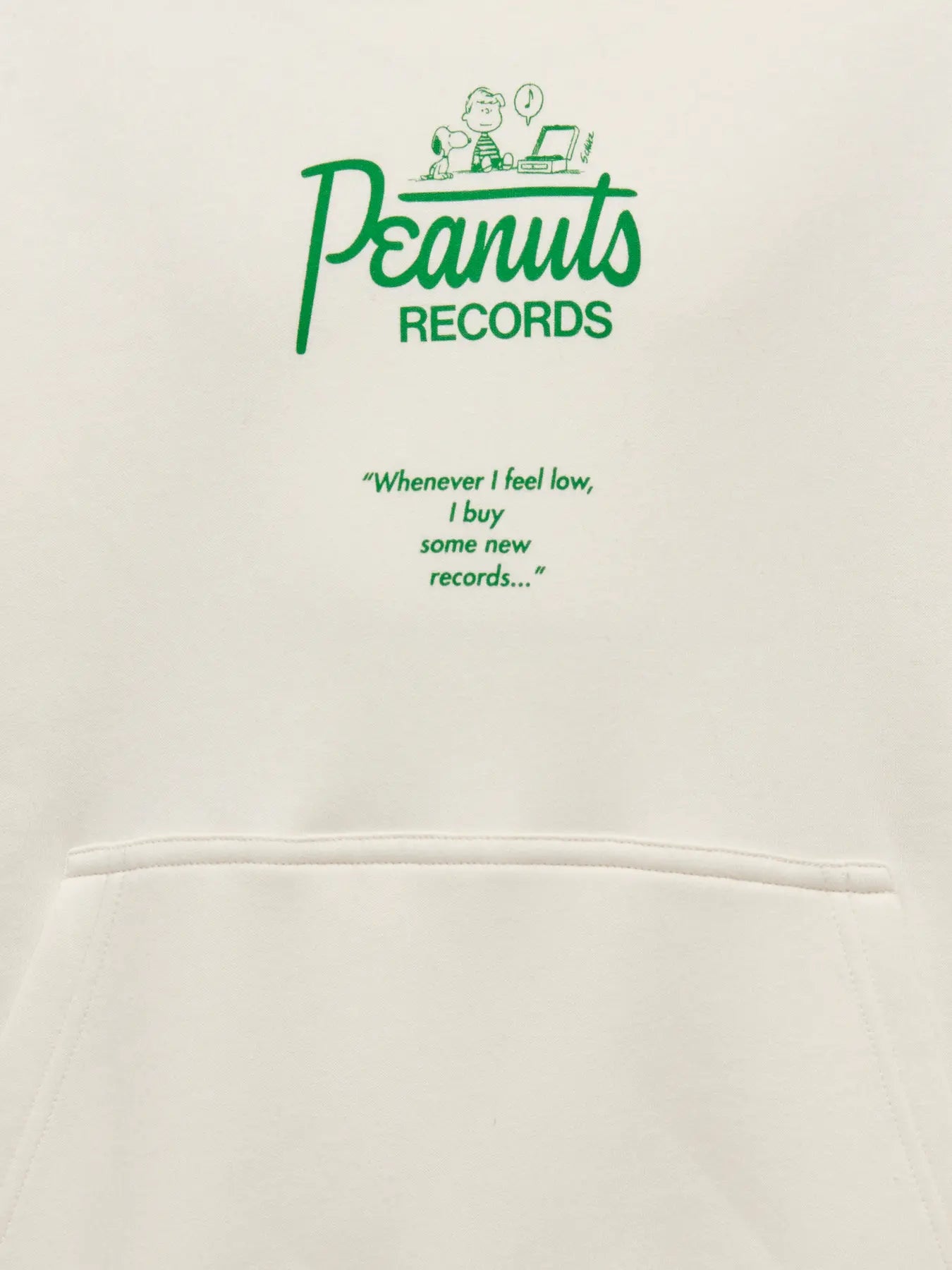 ONLY AND SONS witte hoodie met Peanut Records backprint voor jongens - close-up print