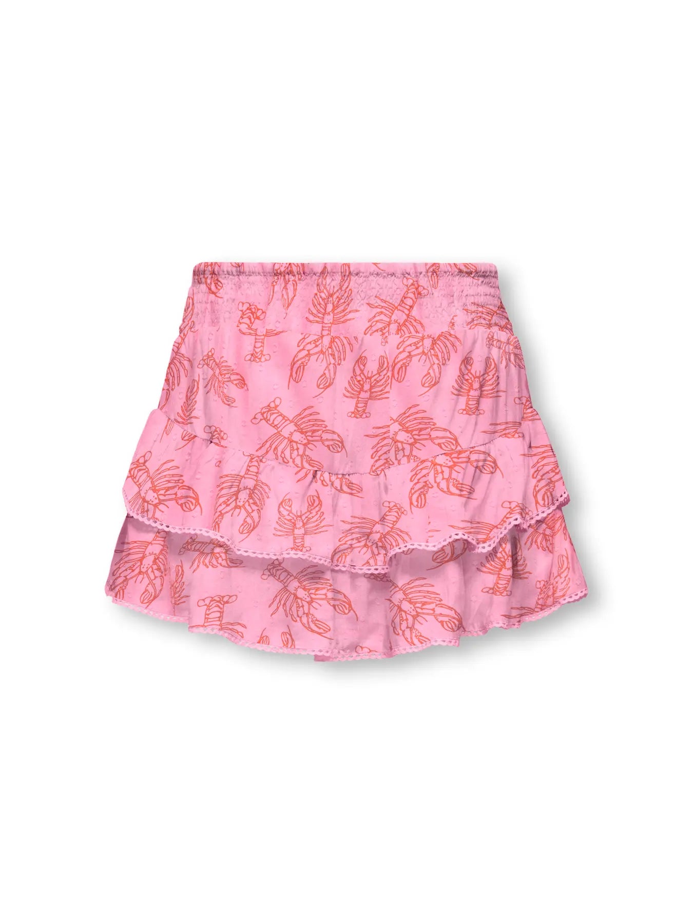 ONLY roze tiener rok met lobster print - achterkant