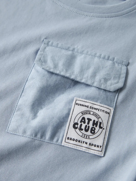 NAME IT Jongens T-shirt Blauw - Pocket Detail - close up