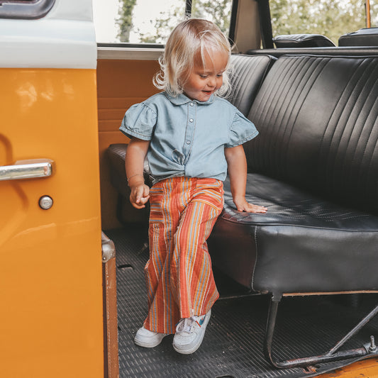 YOUR WISHES Estate Stripes Wide Leg Pants - Meisjes Broek