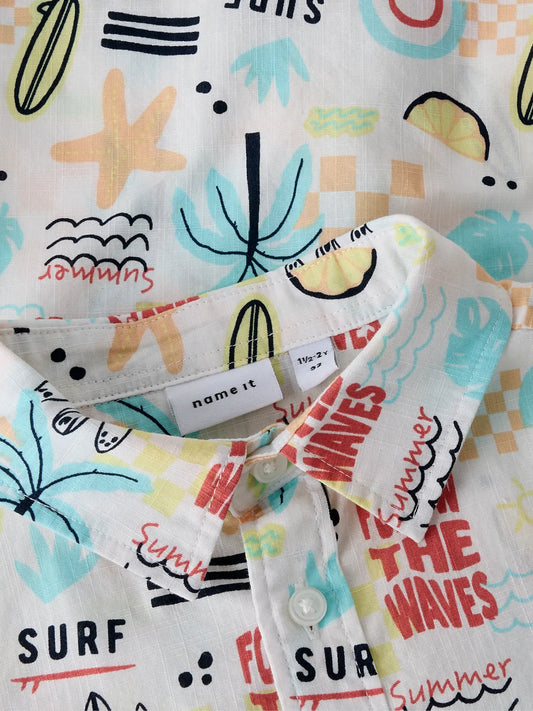 NAME IT Kleurrijk All-Over Print Hemd Jongens