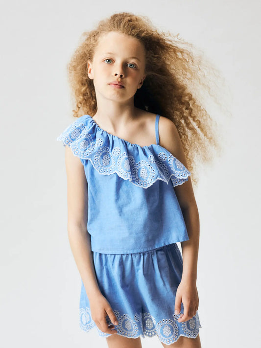 Name It Purple Impression Offshoulder Top - Meisjes