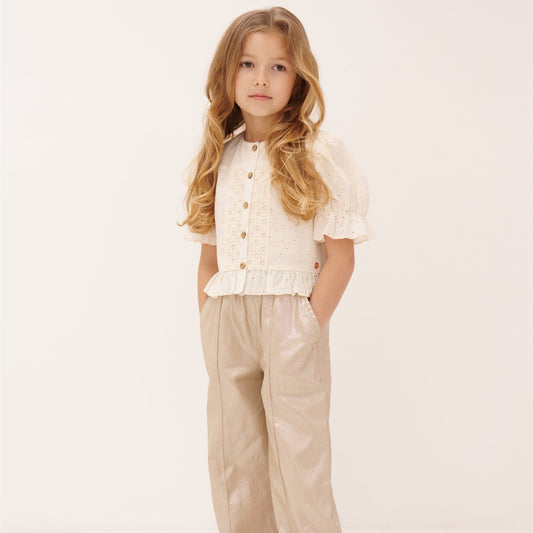 Palazzo Stretch Twill Broek Zand