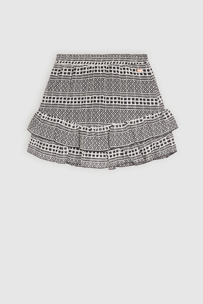 Geborduurde Korte Rok Ivoor