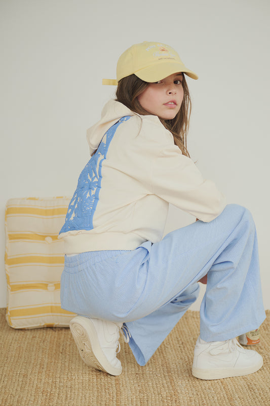 NoBell - azure blauw gestreepte broek