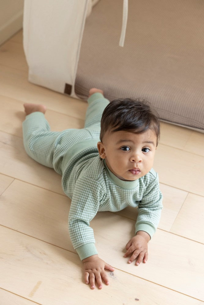 WAFEL PYJAMA GREEN MELANGE