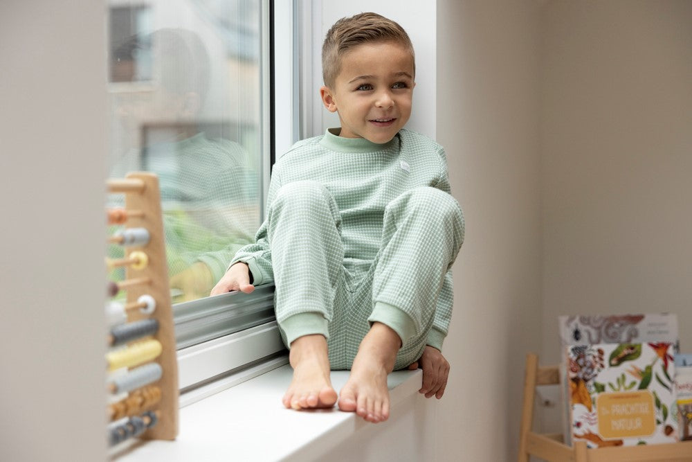 WAFEL PYJAMA GREEN MELANGE