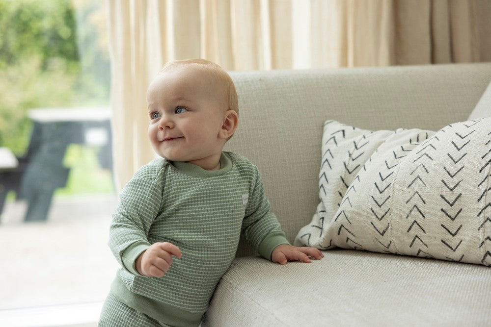 WAFEL PYJAMA GREEN MELANGE