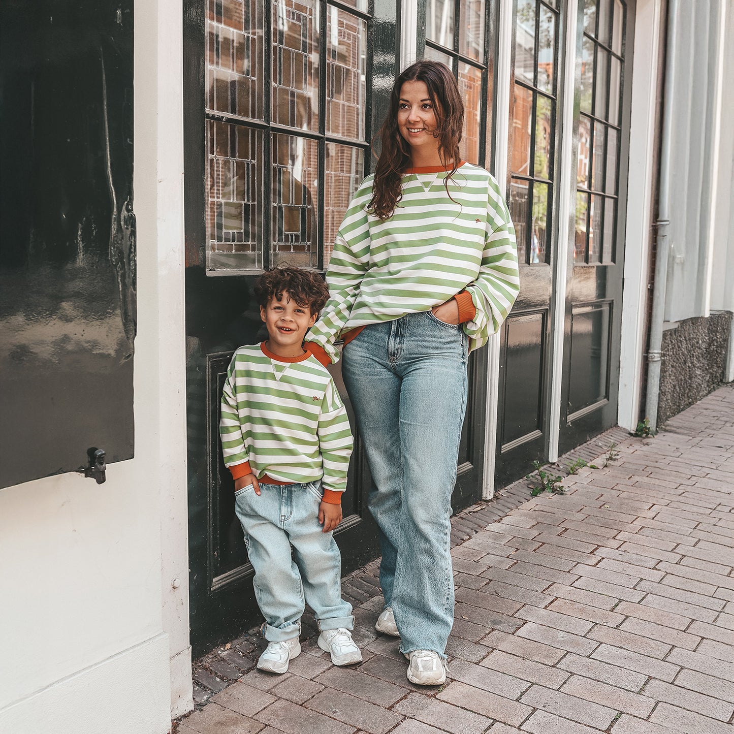 French knit sweater - gestreept Tarragon