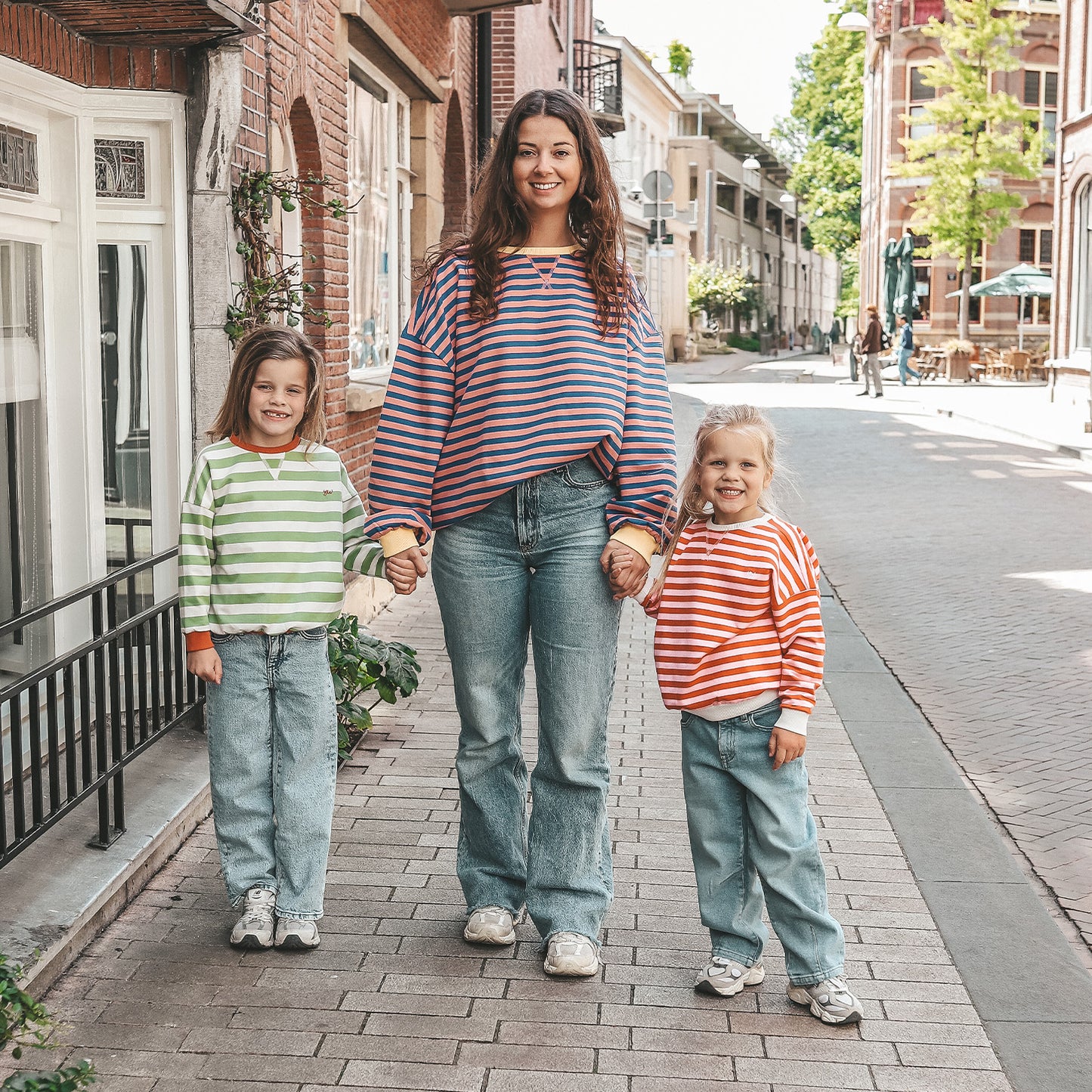 French knit sweater - gestreept Tarragon