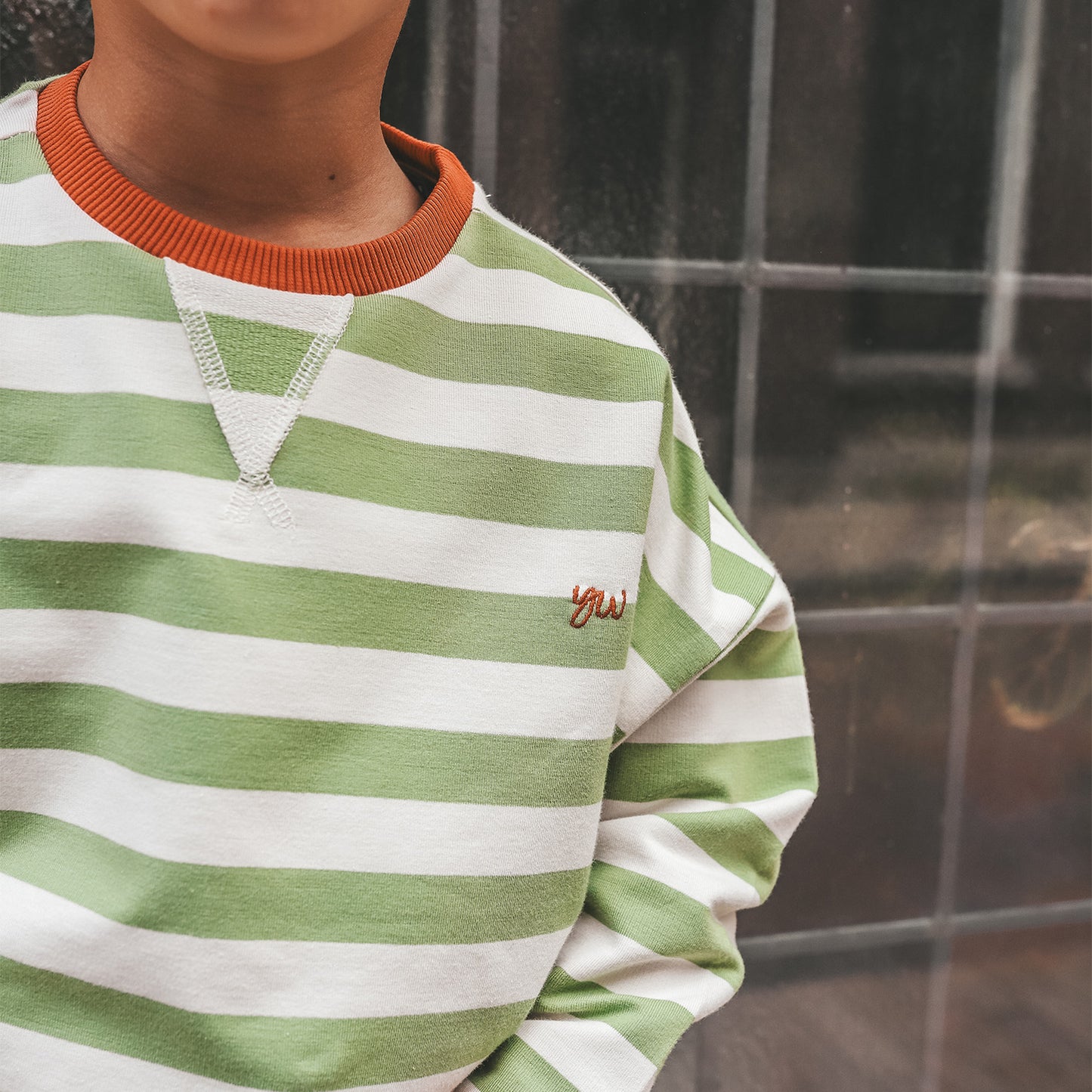 French knit sweater - gestreept Tarragon