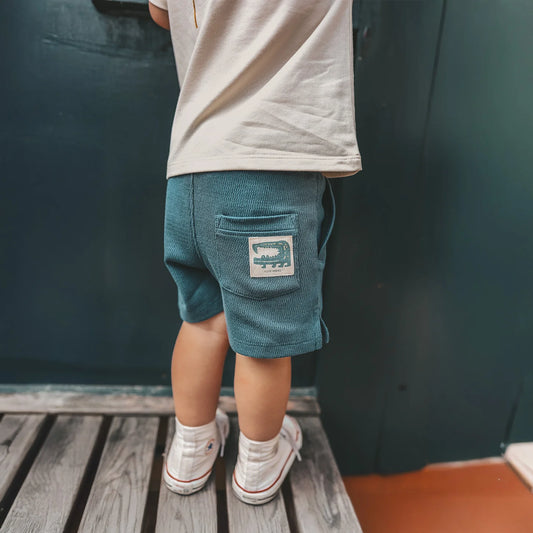 Blauwe Rib Short – Your Wishes