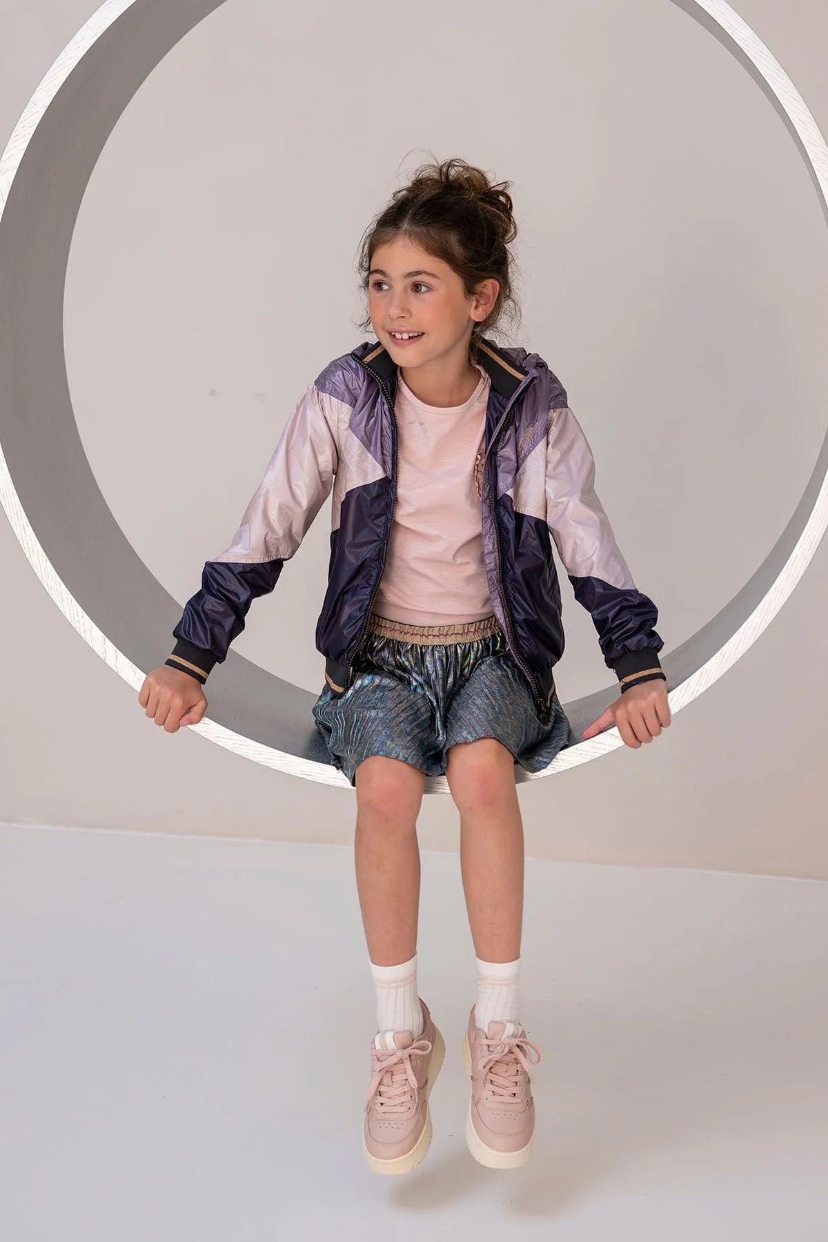 ROZE T-SHIRT MET BORDUURSEL