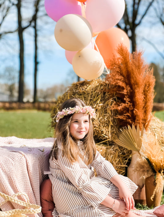 Like FLO gestreepte tuniek in sand kleur.