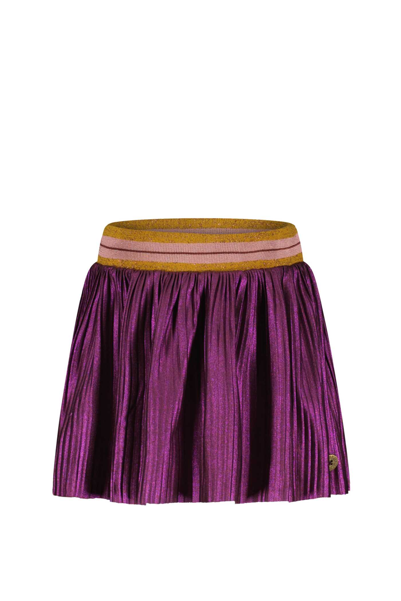 Like Flo metallic plissé rokje in prachtige plum-cerise kleur.
