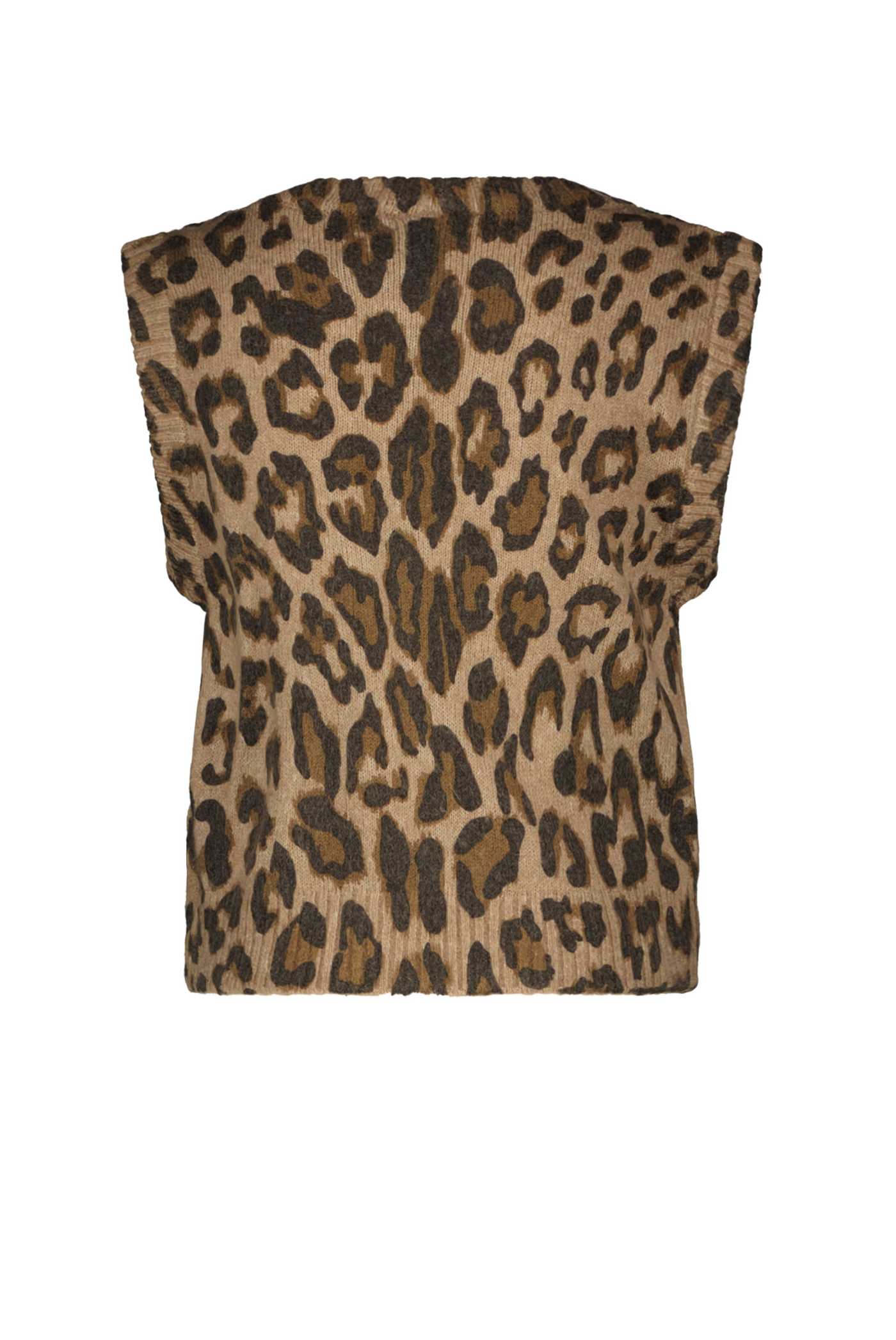 Like Flo gebreide spencer met taupe animal print.