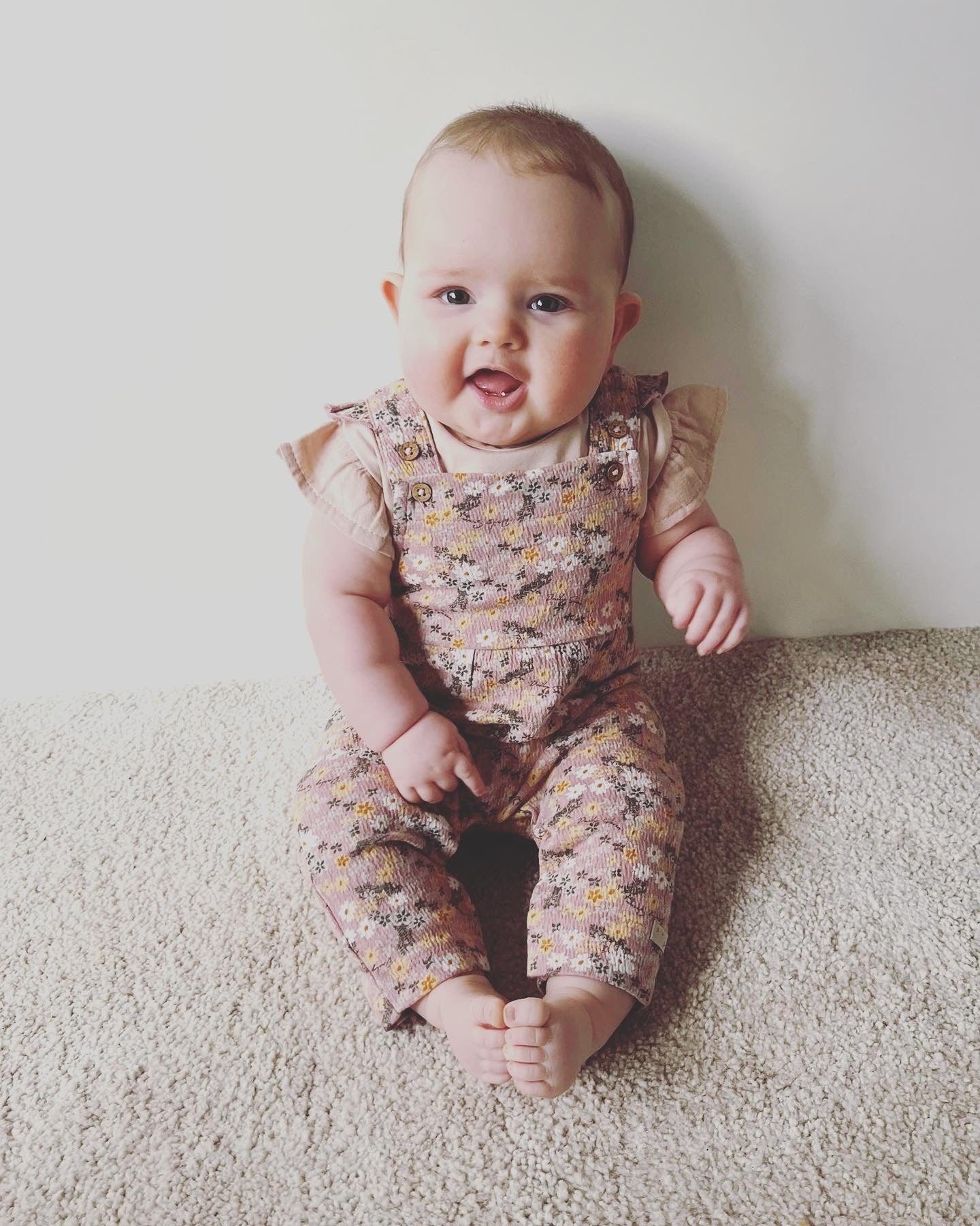 Salopette 'Flower' Print | Lavendel Pink