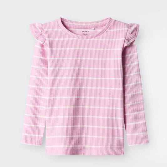 SLIM FIT TOP MET LANGE MOUWEN