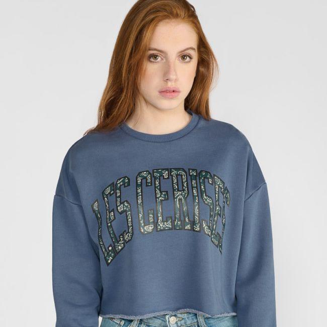 korte sweatshirt blauw