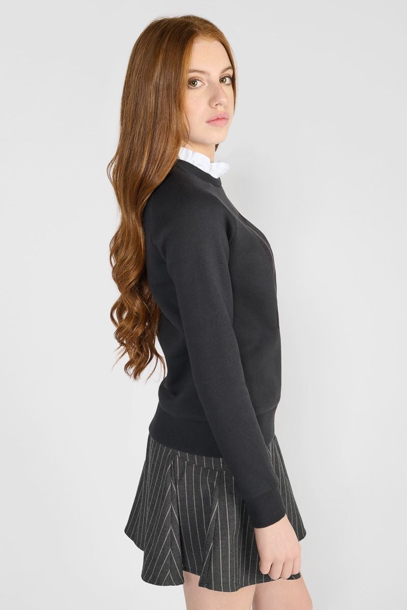 Le Temps des Cerises - Zwarte Sweater met Kraagje | Meisjes