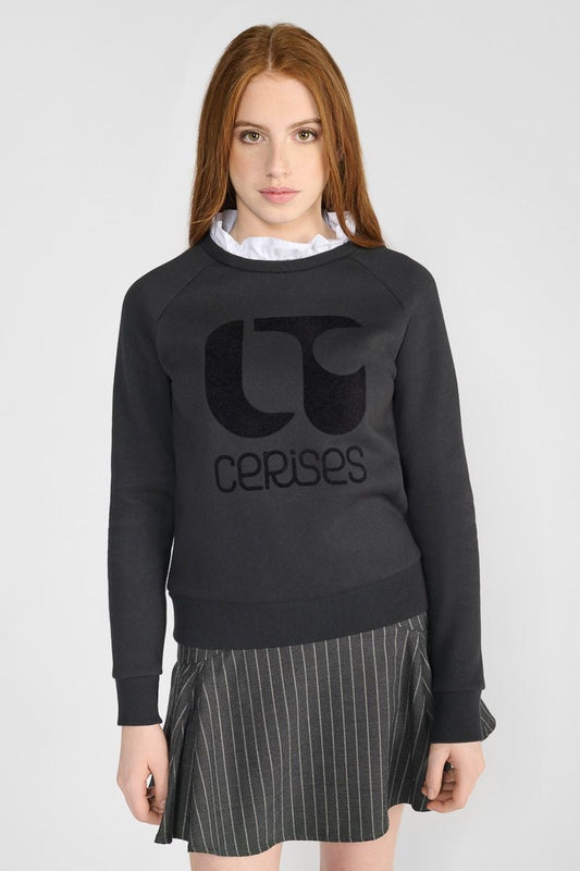 Le Temps des Cerises - Zwarte Sweater met Kraagje | Meisjes