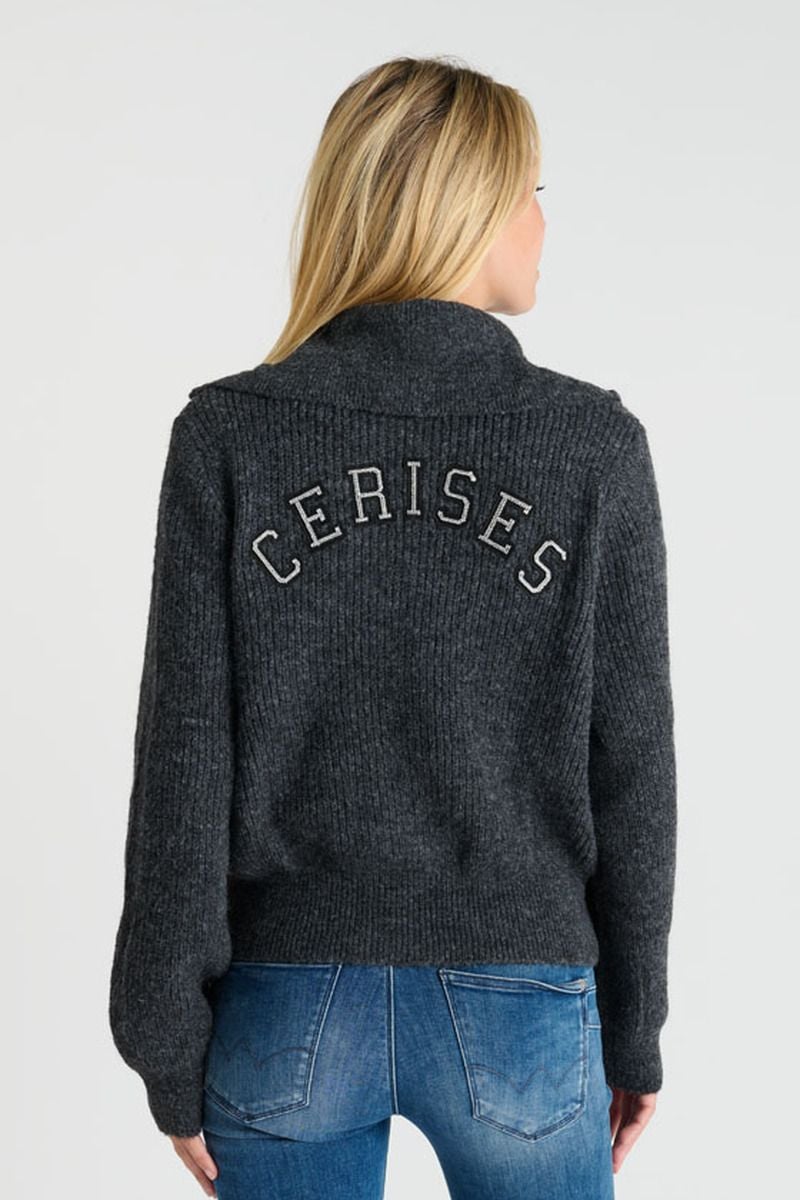 Le Temps des Cerises - Grijze Zipper Knit Vest | Meisjes