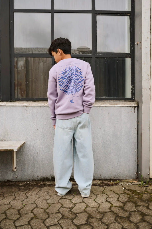 ONLY Sweater Ceres Lavender Gray - Zachte Trui voor Jongens - achterkant gestyled