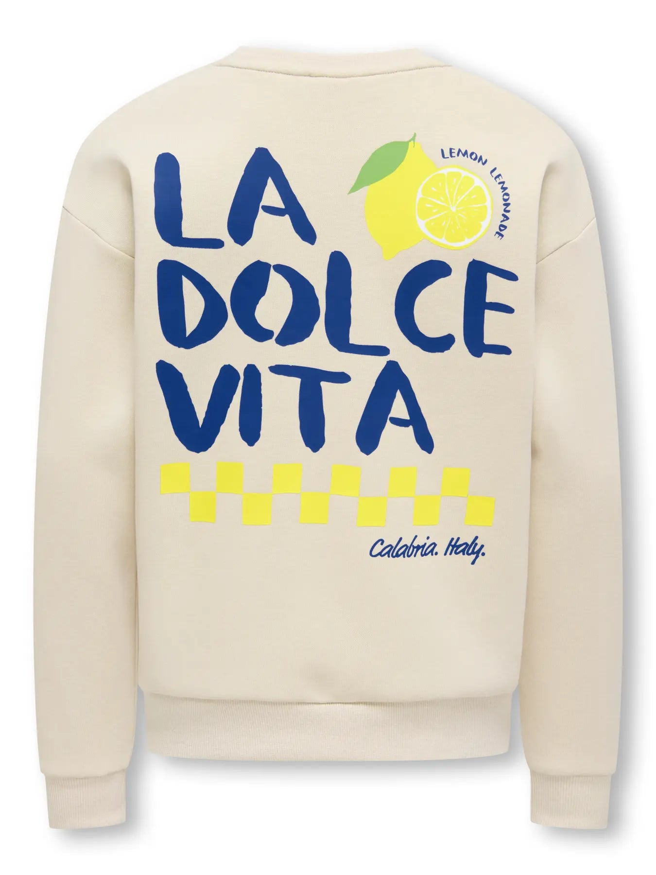 Only Loose Printed Sweater La Dolce Vita - Beige - achterkant